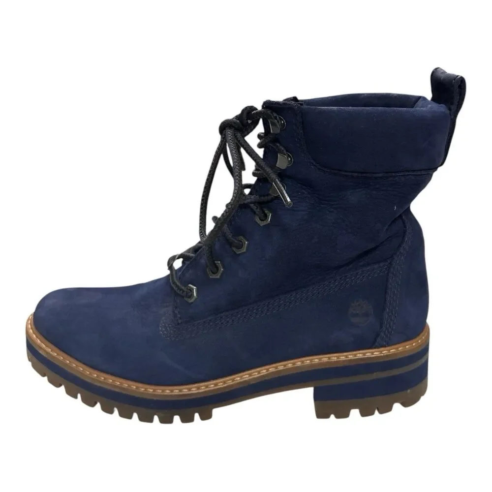 Timberland Courmayeur Valley Women’s Size 9.5 Hiking Boots Blue Nubuck Leather